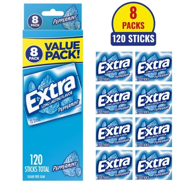 Sugar-Free Peppermint Gum Value Pack – 15ct/8pk