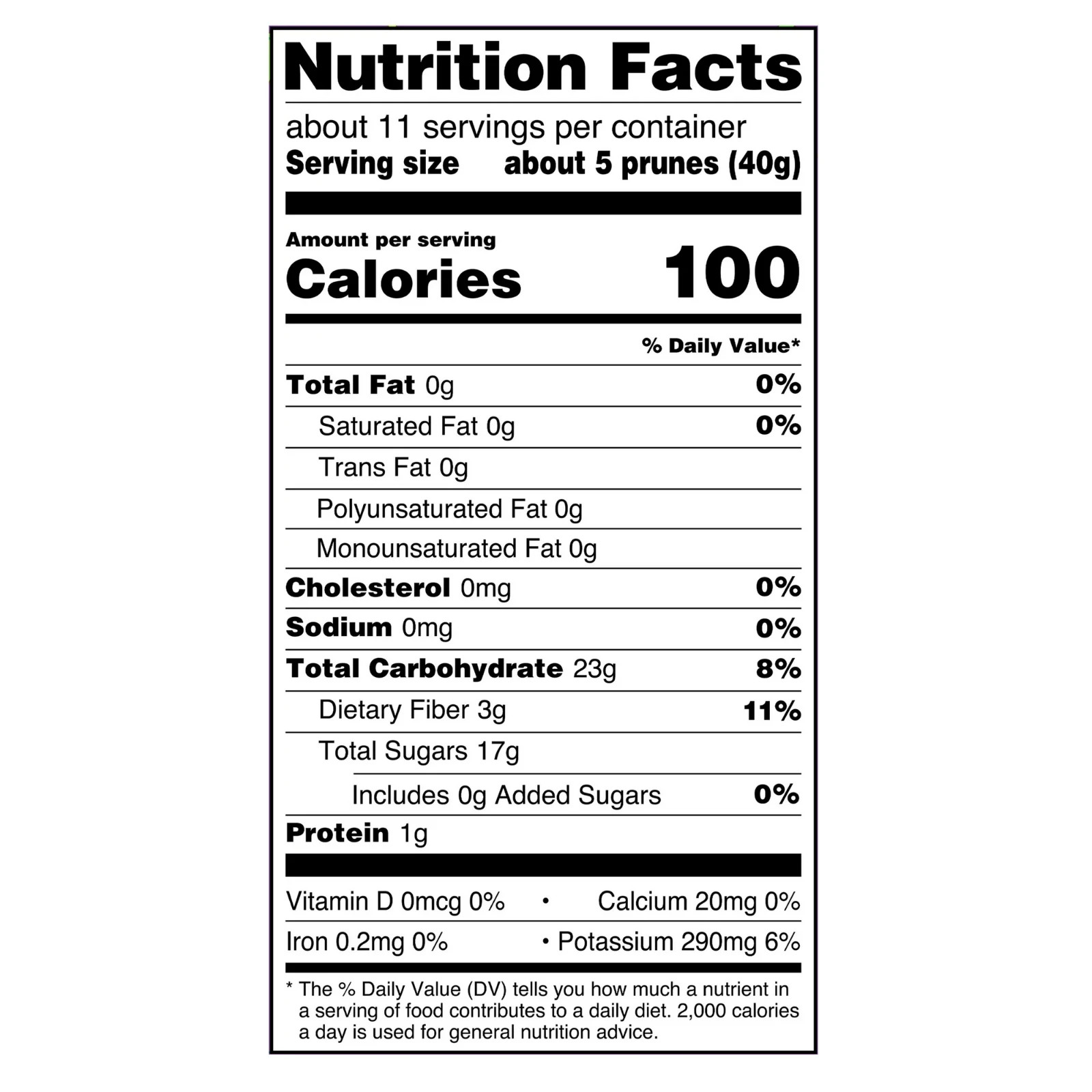Great Value Unsweetened Pitted Prunes Canister, 16 oz
