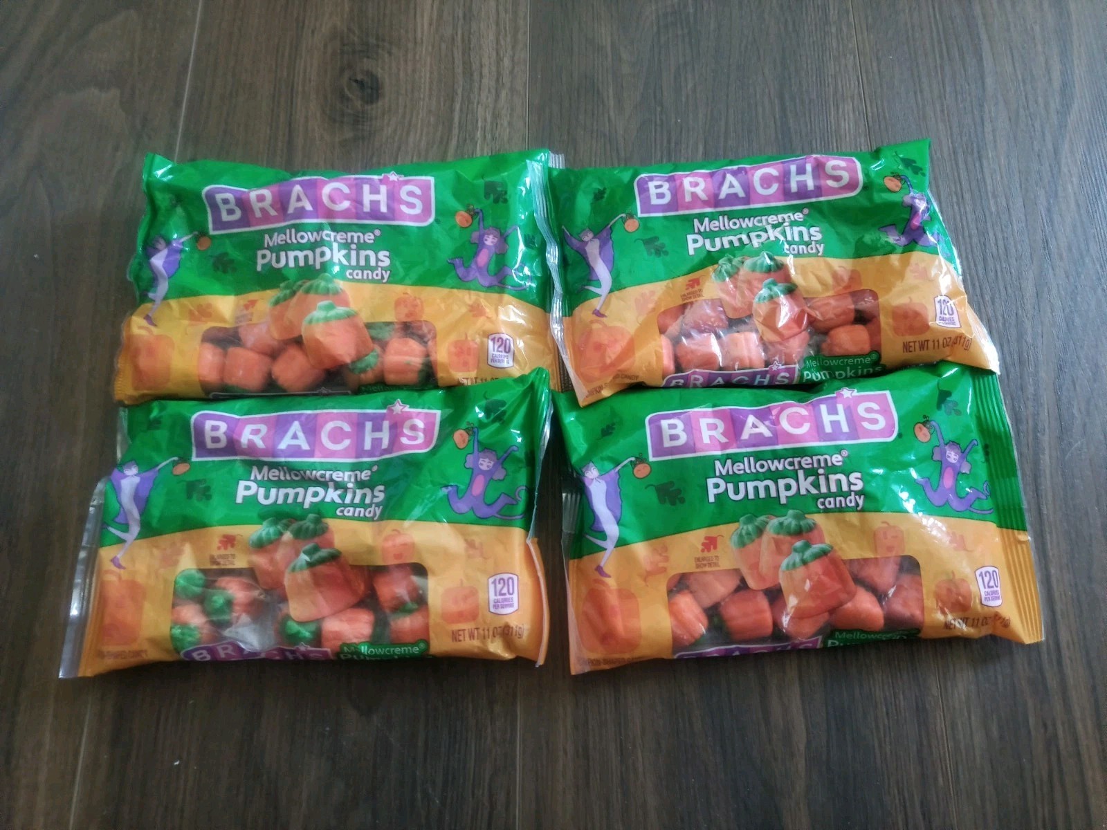 Lot of 4 Brach’s Mellowcreme Pumpkins Bulk Halloween Candy 11oz Bag Exp 1/26