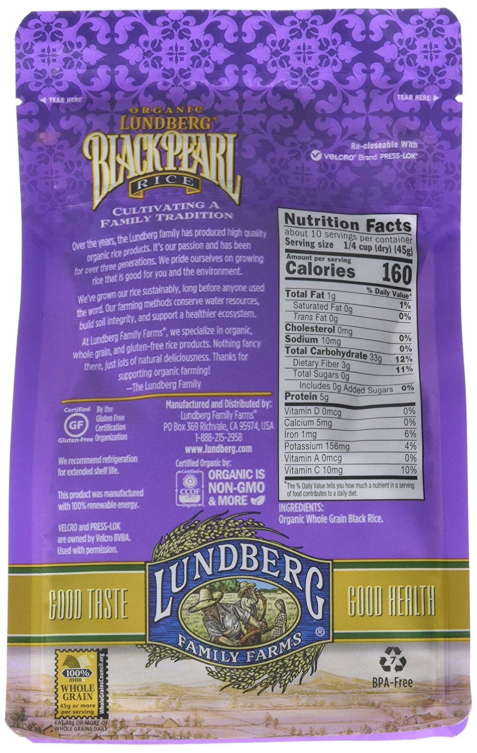 Lundberg Family Farms Black Pearl Rice, 16 Ounce
