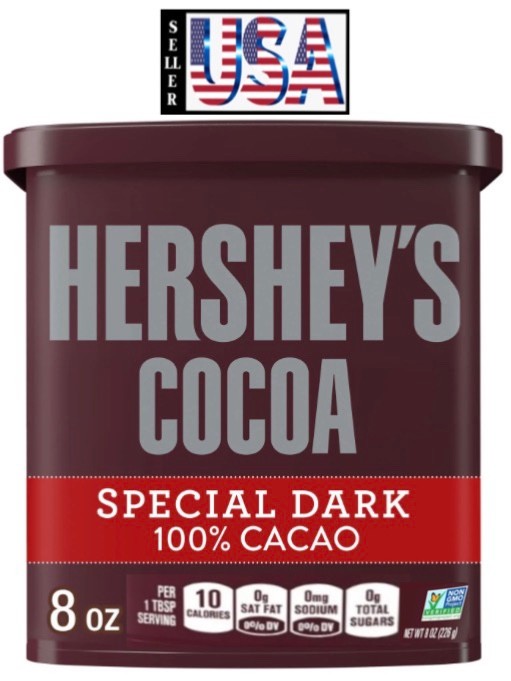 Hershey’s Special Dark Dutched Cocoa Powder, 8 oz , 226 grams, 100% CACAO 🇺🇸