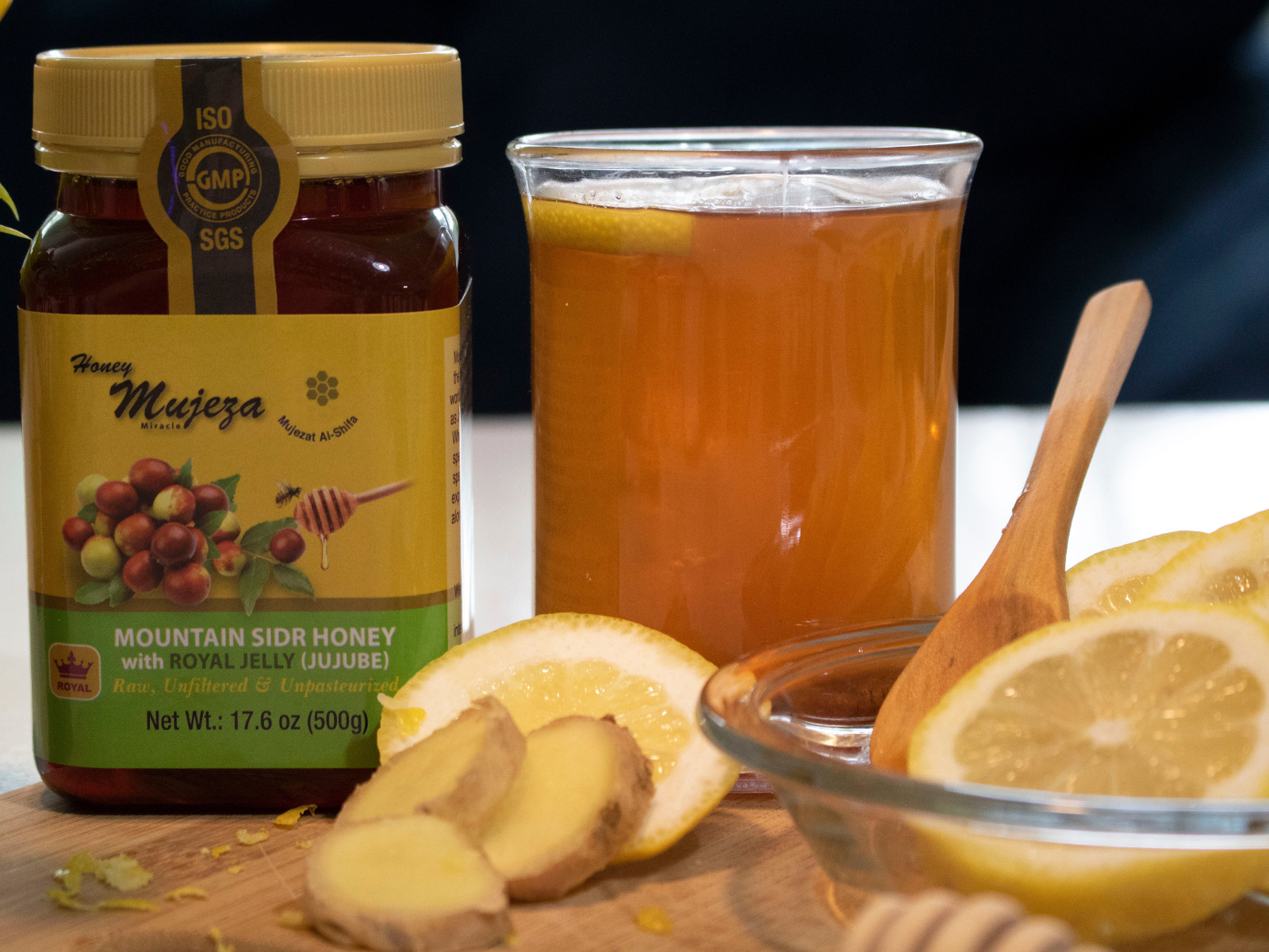 Mujeza Raw Mountain Sidr Honey with 100% Enriched Pure Fresh RoyalJelly 500g