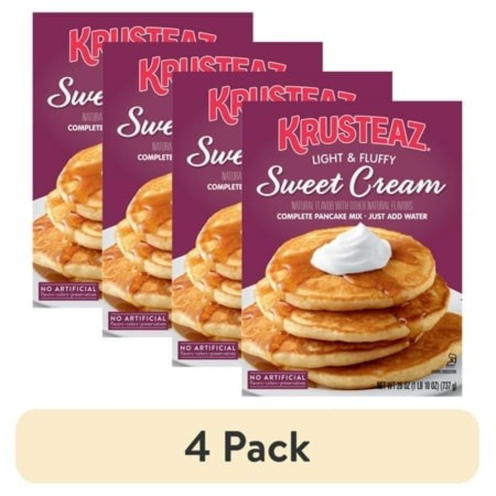 (4 pack) Krusteaz Sweet Cream Pancake and Waffle Mix, Light & Fluffy, 26 oz Box