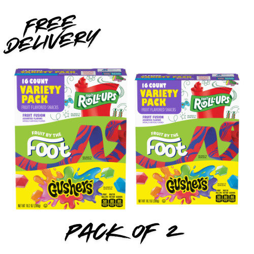 Fruit Roll-Ups, Fruit by the Foot, Gushers Gluten Free Fruit Flavored Snacks 16c