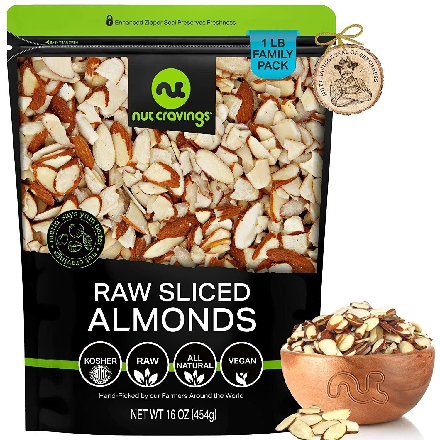 Sliced Almonds – Raw, Superior to Organic, Nut Snack, All Natural Kosher