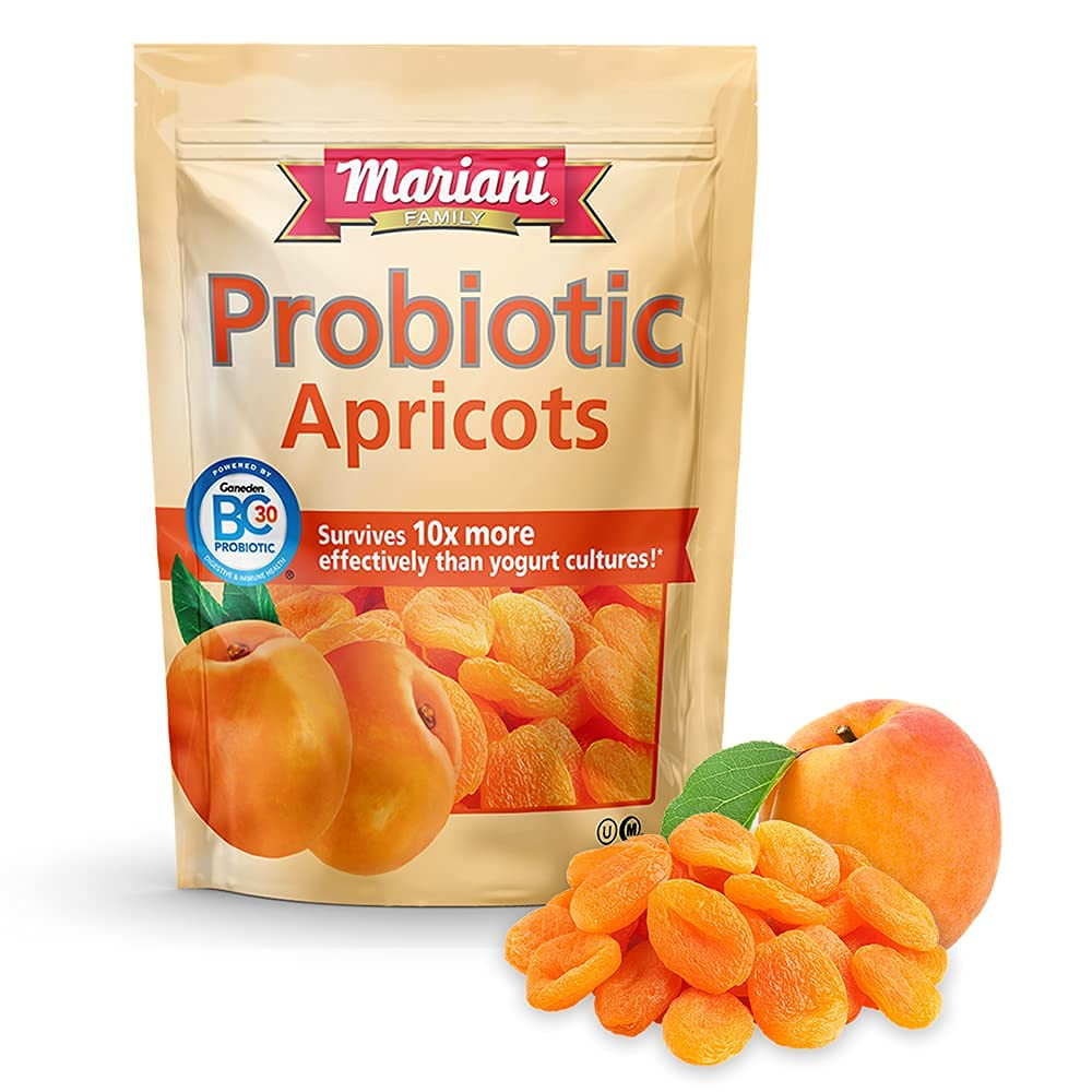 Mariani Probiotic Dried Apricots Healthy Snack Pack of 1 6 Ounce Gluten Free