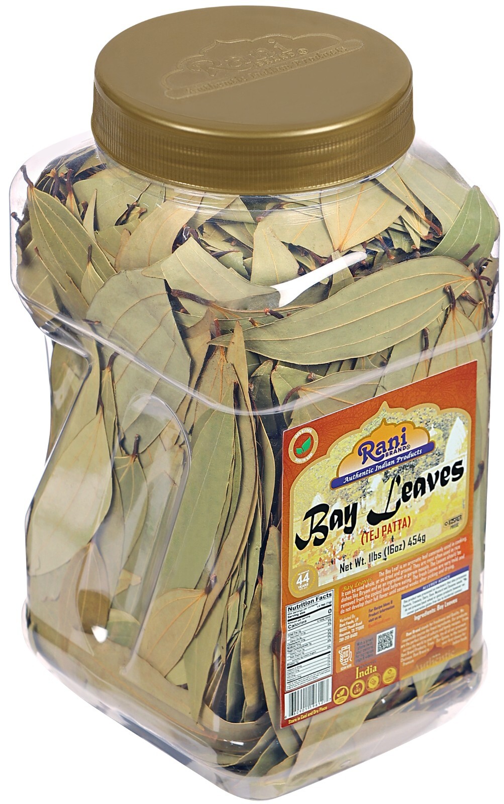 Rani Bay Leaf (Leaves) Whole Spice Hand Selected Extra Large 1lb PET Jar