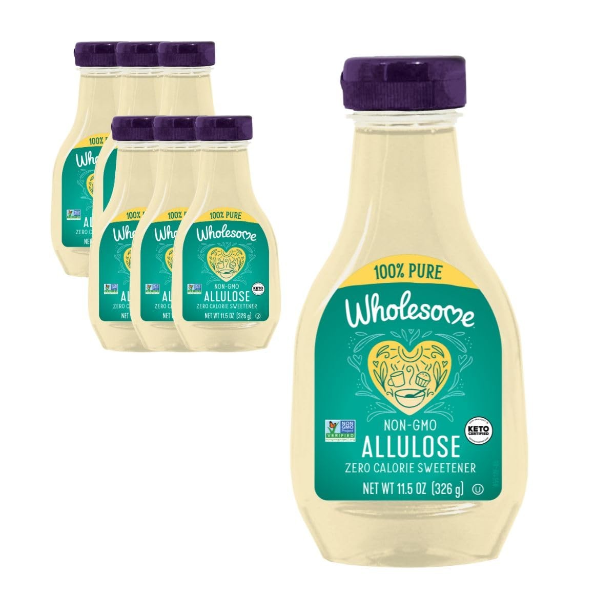 Wholesome Sweeteners 11.5-Ounce 11.5 Fl Oz (Pack of 6), Allulose Syrup