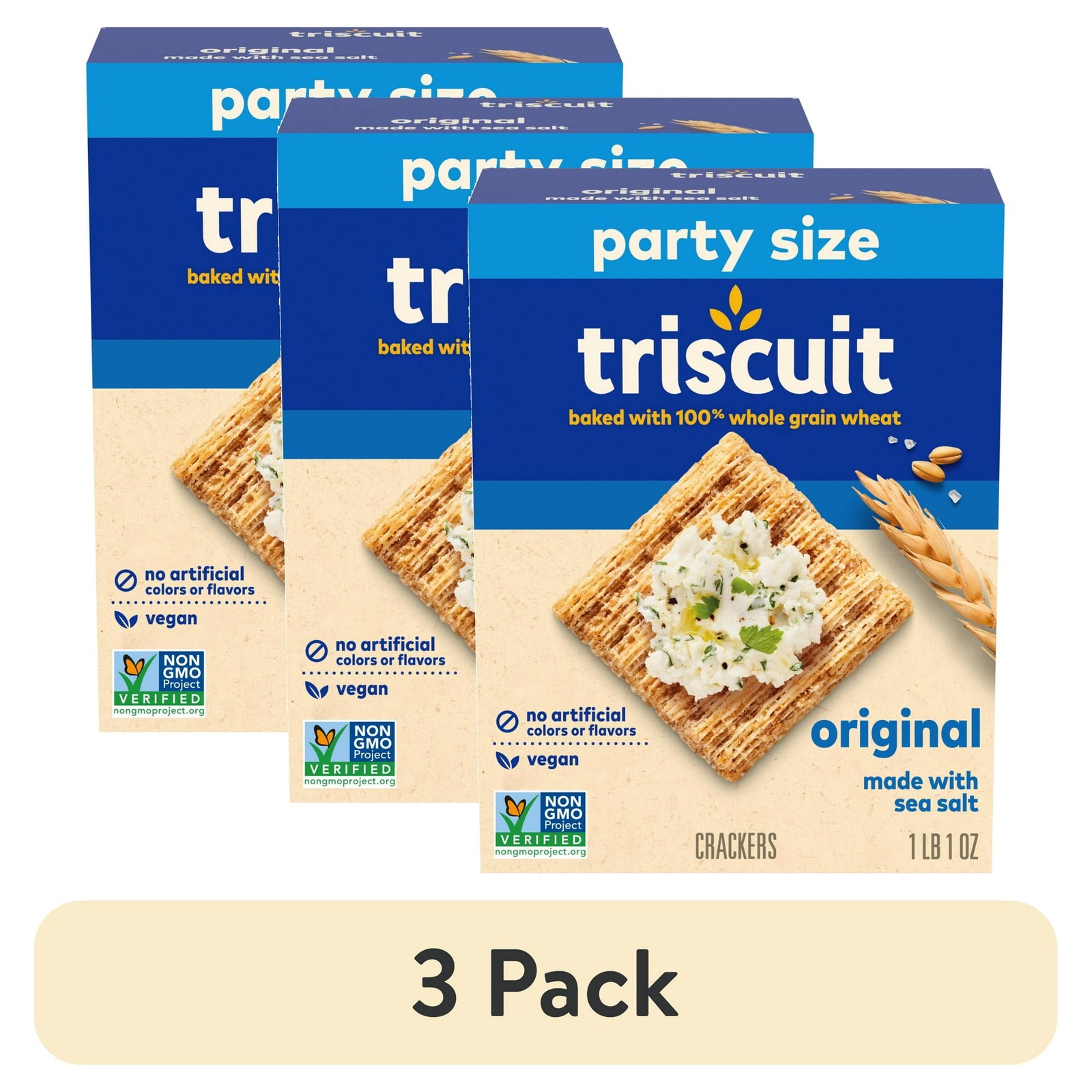 Triscuit Original Whole Grain Crackers Party Size 17oz Pack of 3