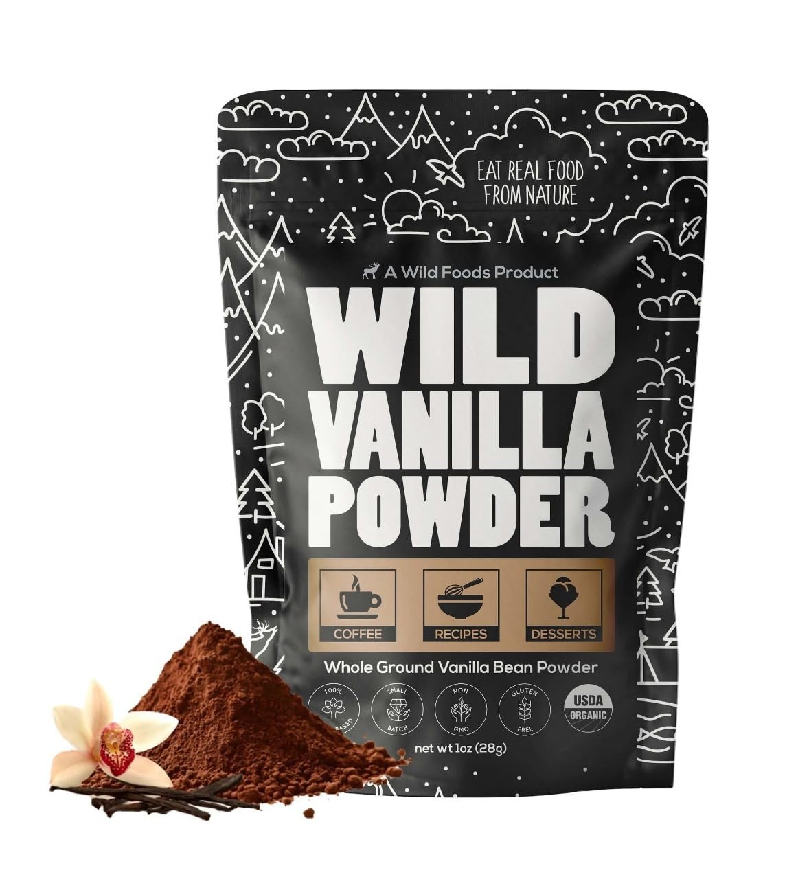 Wild Vanilla Bean Powder – All Natural Pure Vanilla from Madagascar – For Baking