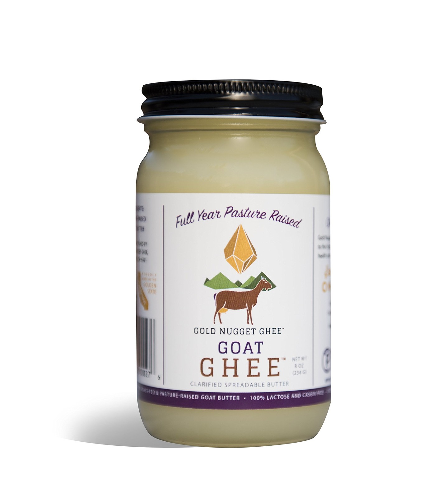 GOAT GHEE A2/A2 BY , FULL-YEAR/PASTURE-RAISED, GRASS-FED, KETO & PALEO 8oz