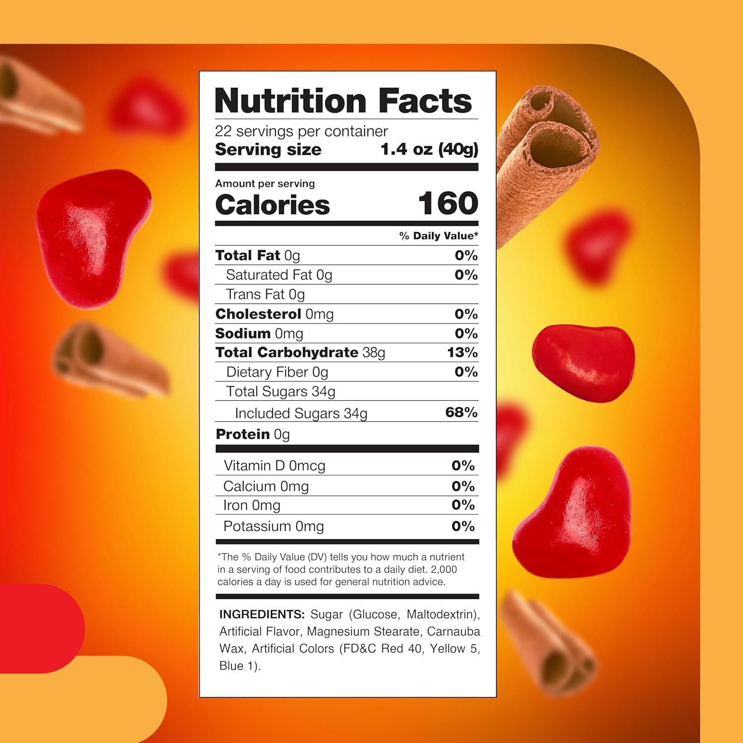 Heart-Shaped Cinnamon Hard Candy, Bulk Pack 2 Pounds