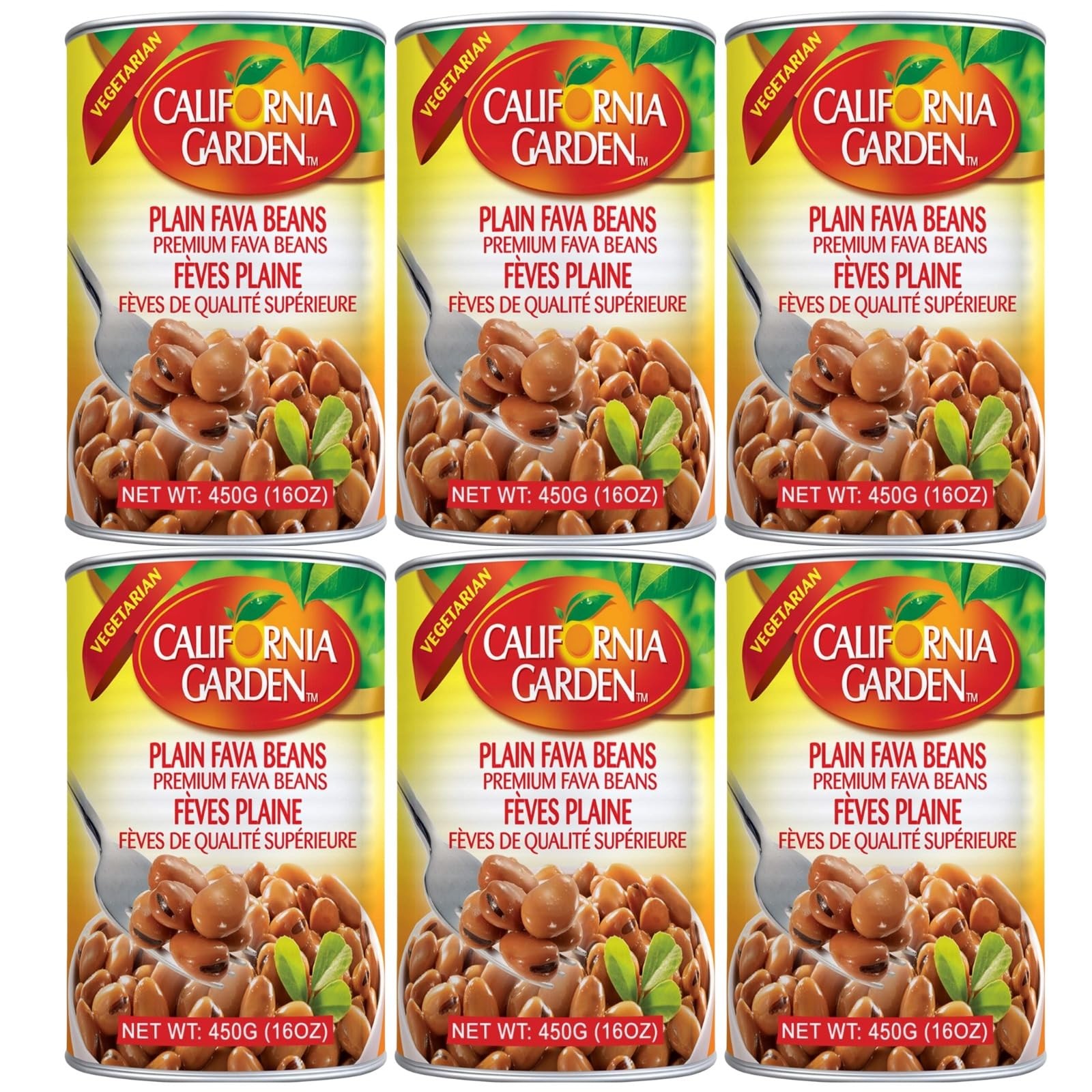 California Garden – Premium Fava Beans, Plain (6 Pack) 15.9 Ounce (Pack of 6)