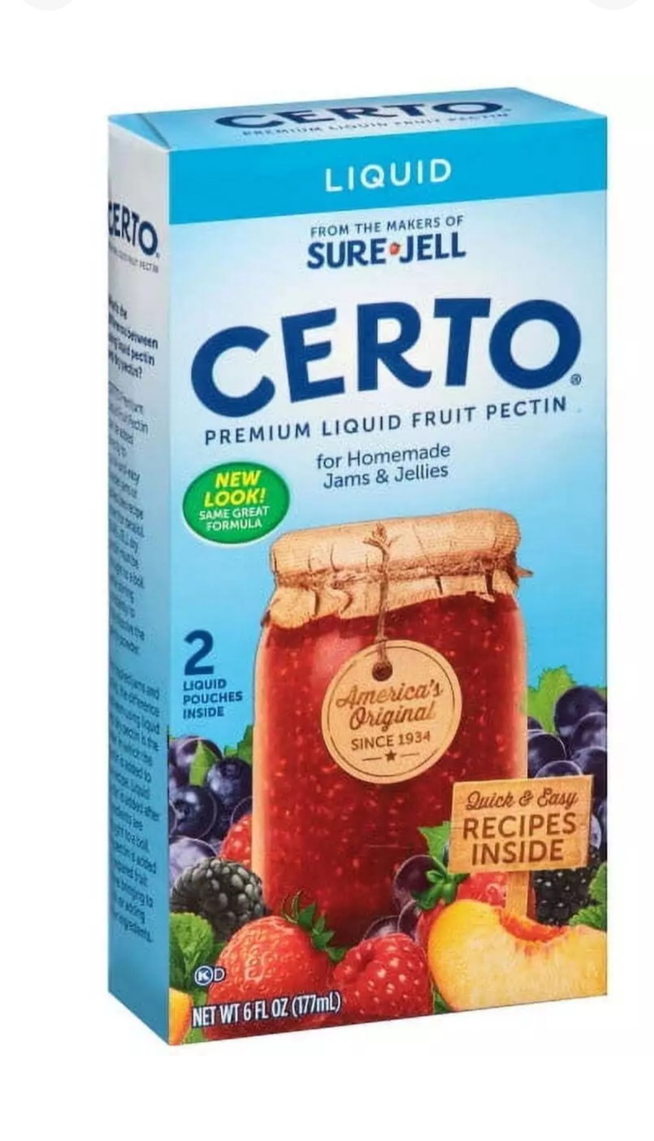 Certo Premium Liquid Fruit Pectin Value Pack of 1 , 6 fl oz Pouches E:8/26 #0101