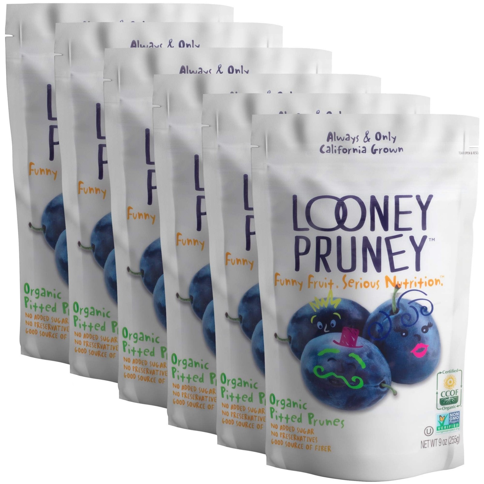 Organic Pitted Dried Prunes – 6 Pack | No Added Sugar | Kosher