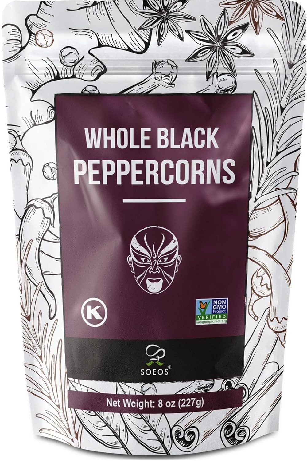 Soeos 1 Lb 100% Natural Black Pepper Whole Peppercorns For Grinder Refill 16 Oz