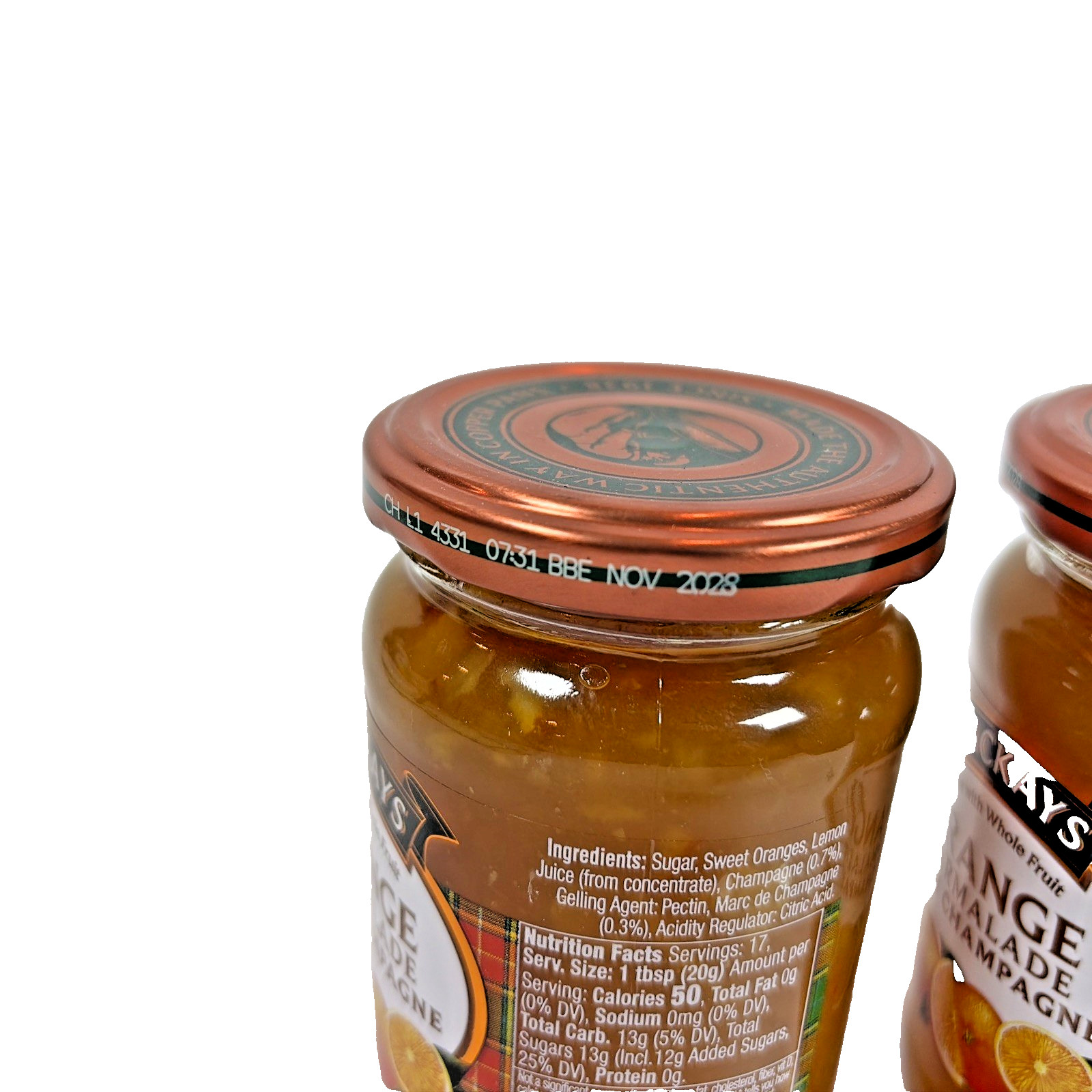 Mackays Orange Marmalade wth Champagne (2-Pack) Gluten Free 12oz exp 10/2028