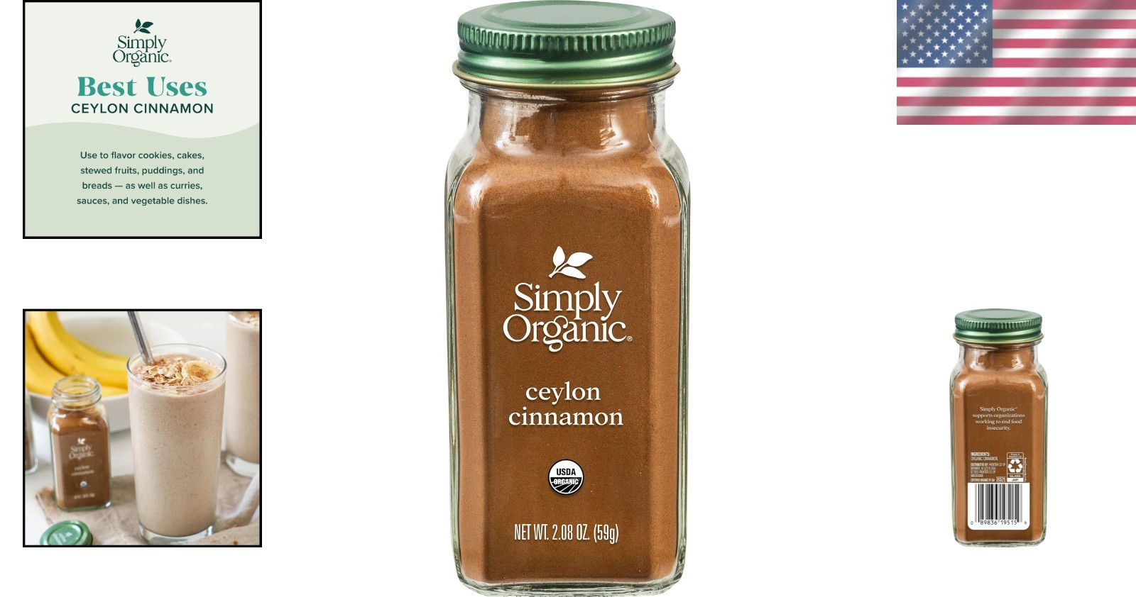 2.08 Oz Non-GMO Ceylon Cinnamon – Sweet & Versatile Spice for Healthy Recipes