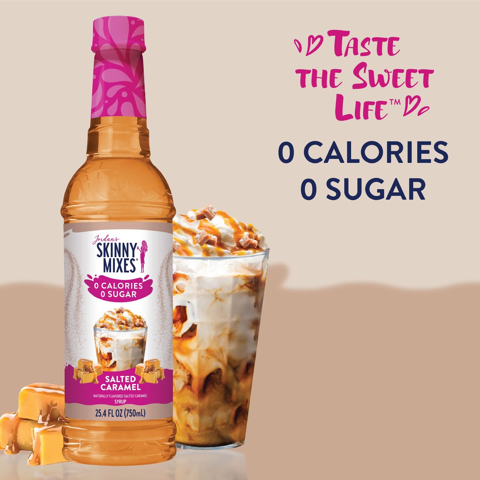 Jordan’s Skinny Mixes Sugar Free Coffee Syrup, Salted 25.4 Fl Oz (Pack of 1)
