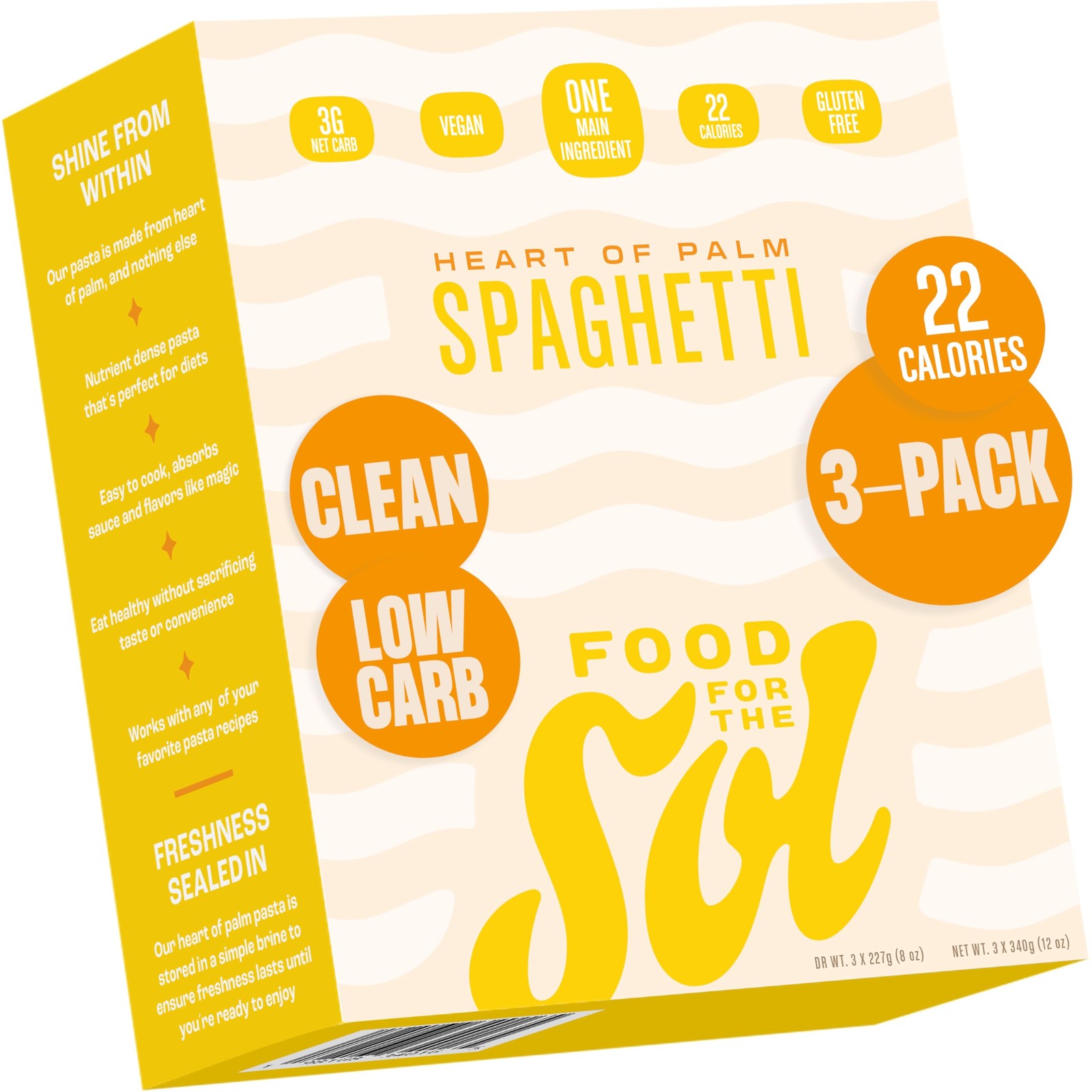Food for the Sol Hearts of Palm Pasta (3-Pack) – Vegan, 12 Ounce (Pack 3)