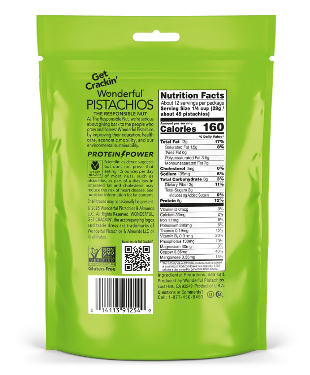 Wonderful Pistachios No-Shell Roasted and Salted Nuts 36 Ounce Resealable Bags