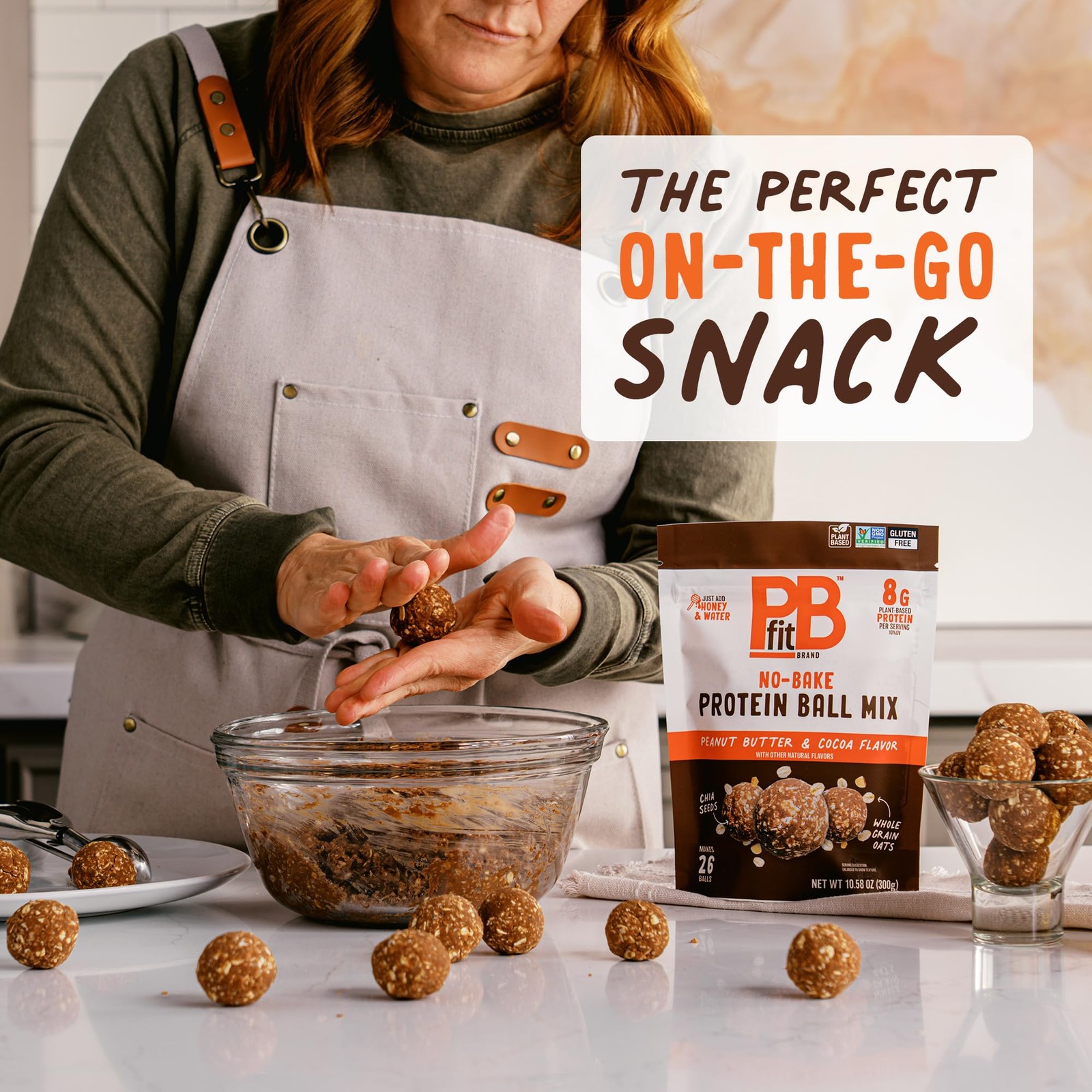 PBfit No Bake Peanut Butter & Cocoa Protein Ball Mix, 8g 1 Count (Pack of 1)