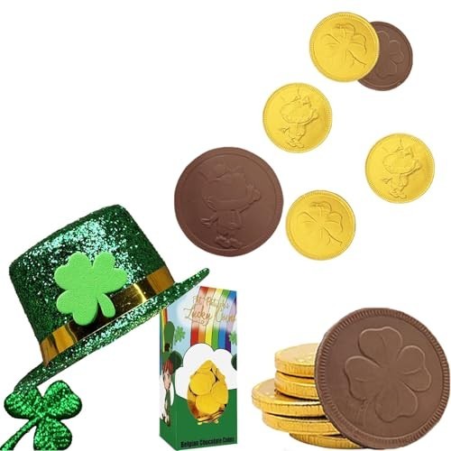 500-Pack St. Patrick’s Day Chocolate Coins – Lucky Gold Foil Milk Chocolate Trea