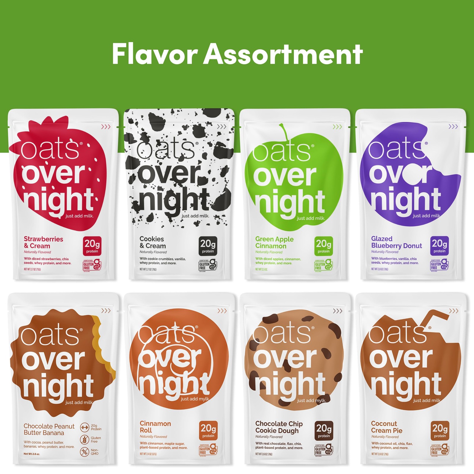 Oats Overnight Party Variety Pack – High Protein, High Fiber Breakfast Protei…