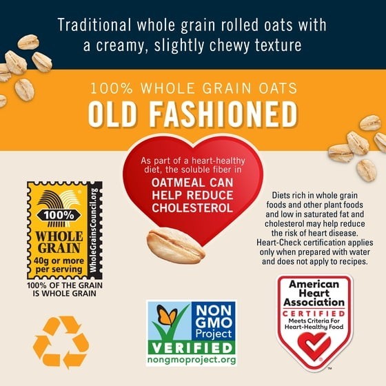 Quaker Oats Old Fashioned 42 oz Whole Grain Oatmeal Healthy Breakfast