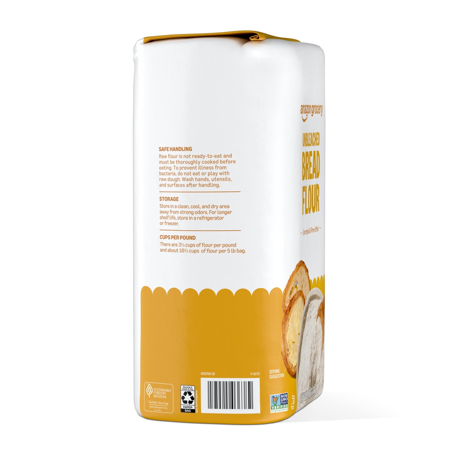 Unbleached Bread Flour 5 Lb Bag Pizza Dough Baking Enriched Wheat