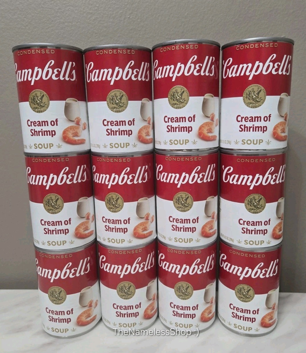 Campbell’s Condensed Cream of Shrimp Soup CASE Of 12 Cans 10.5 oz Exp March 2027
