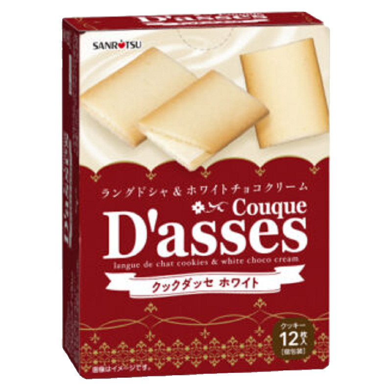 Japan Sanritsu Cook D’Assé White Chocolate Sandwich Cookies 12 Pieces × 6 boxes