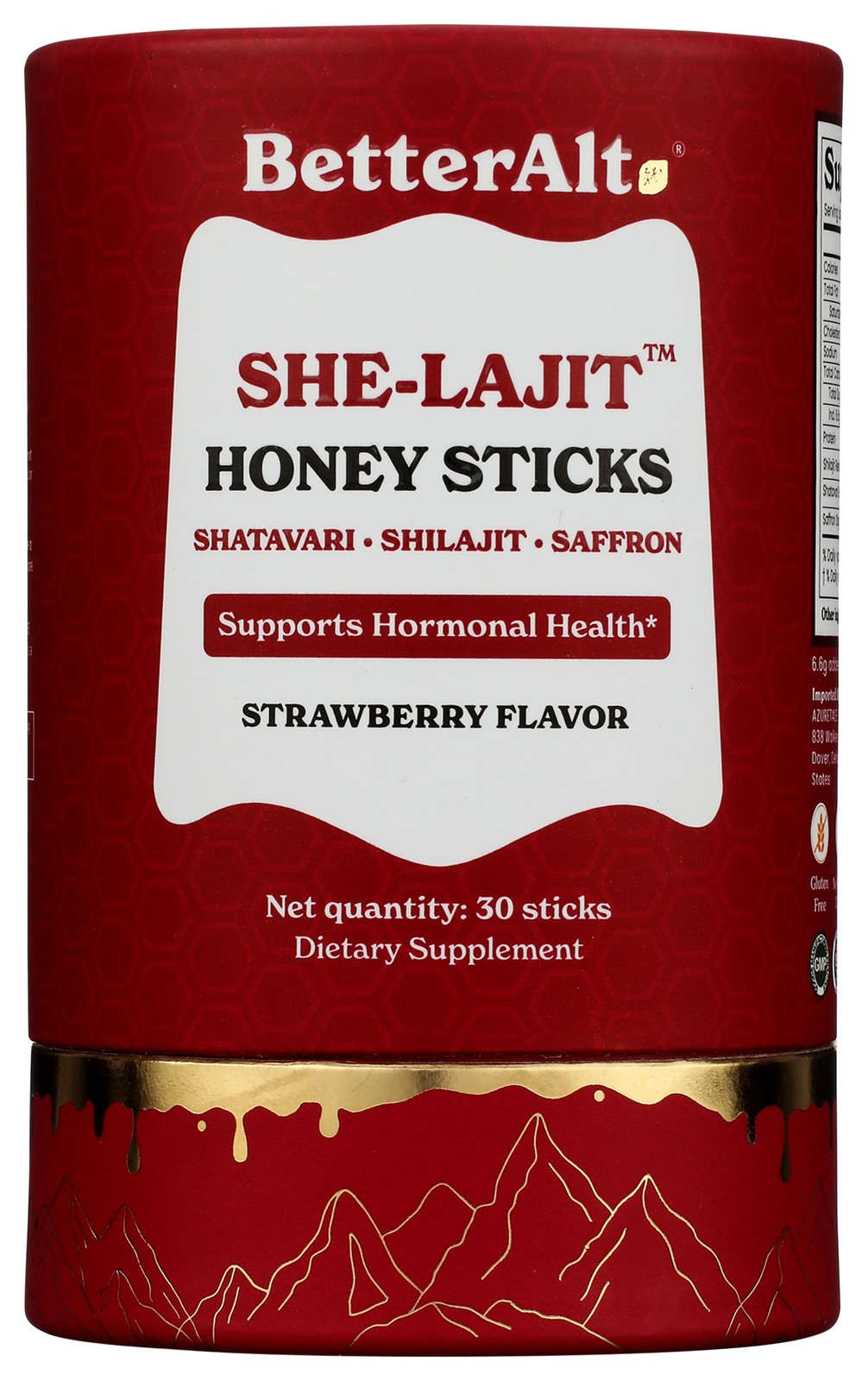 Betteralt Strawberry She Lajit Honey Sticks Dietary Supplement 30 Count 1 Pack