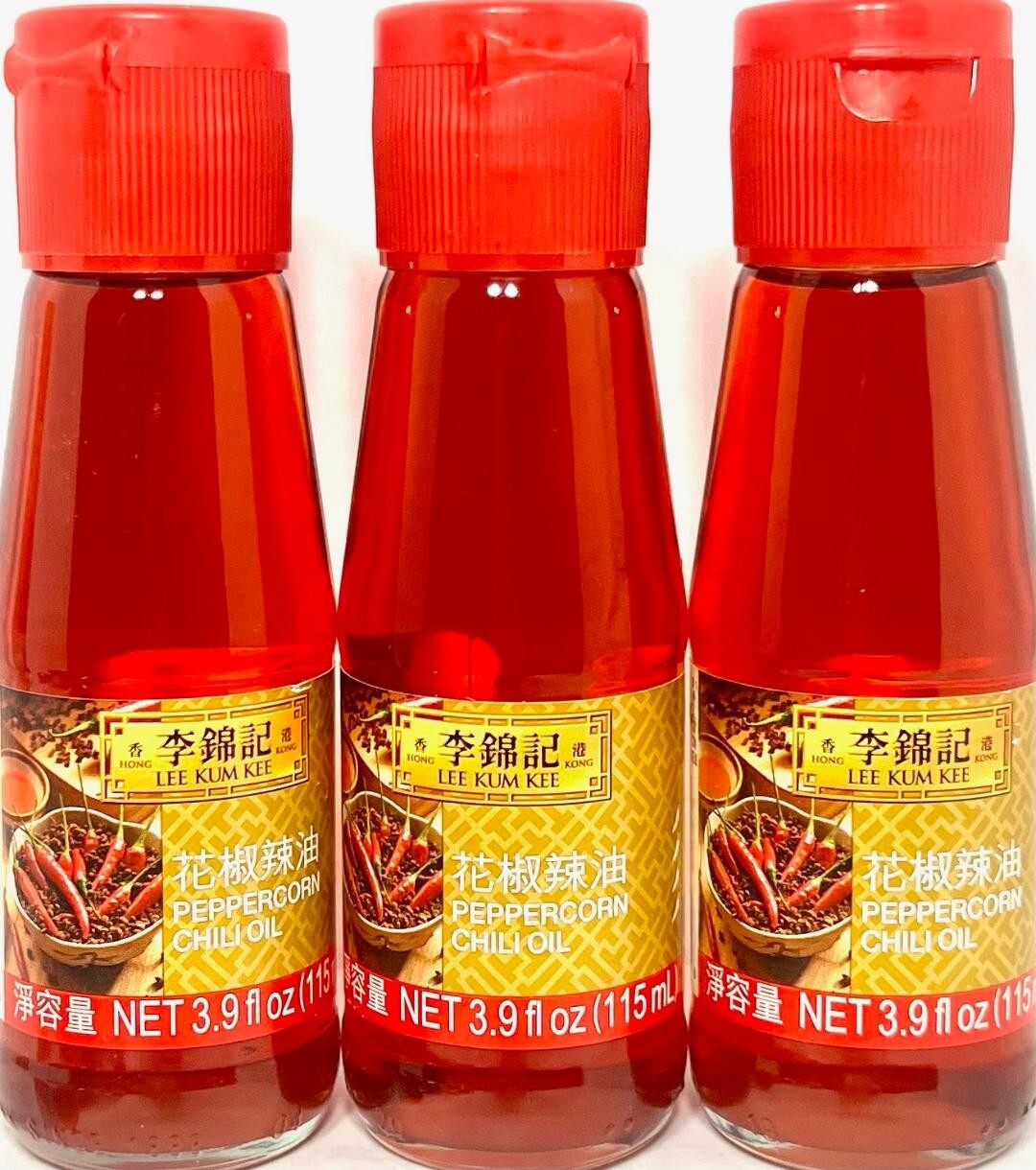 Lee Kum Kee Peppercorn Chili Oil 3.9 oz ( Pack of 3 ) ~ Exp 4/2025