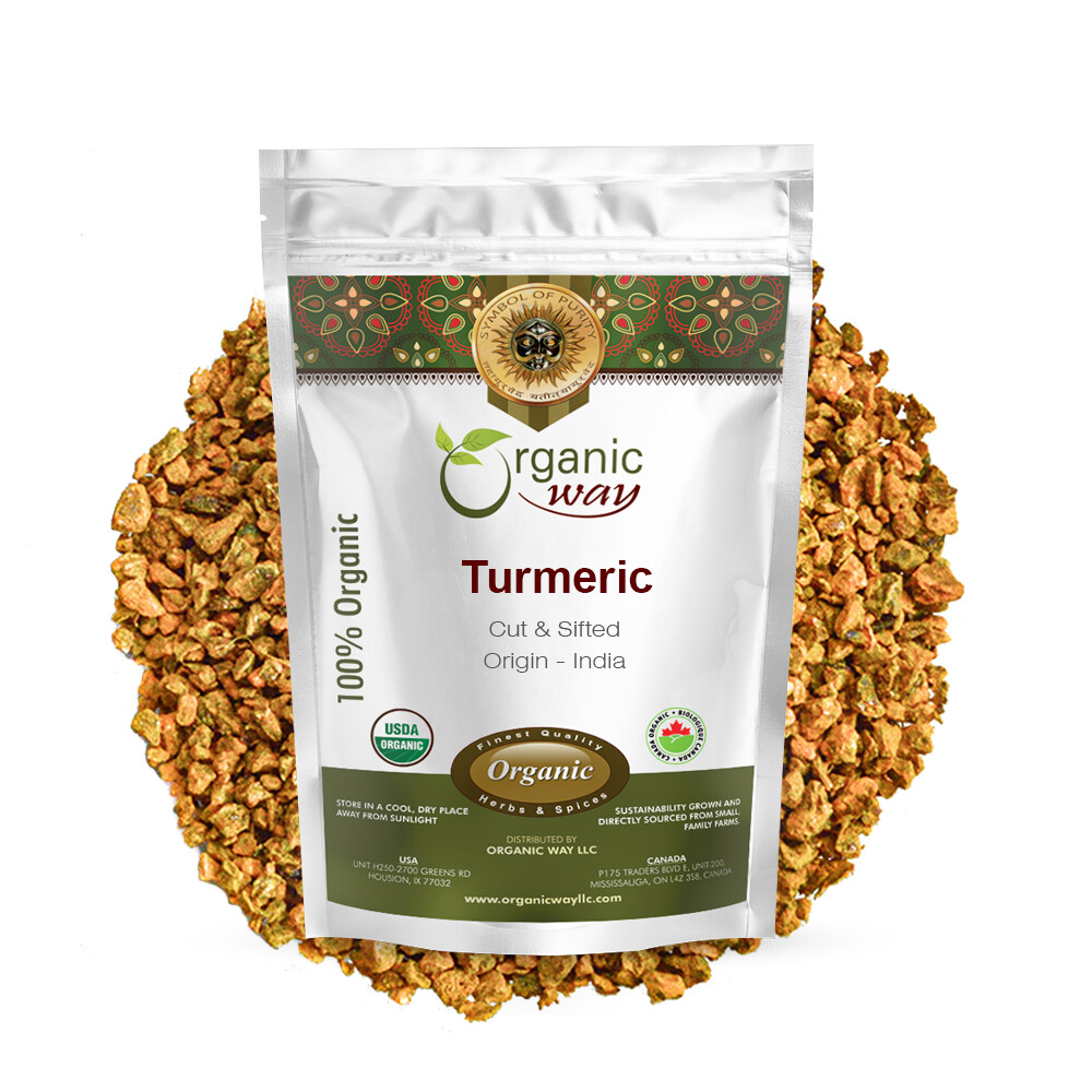 Organic Way Turmeric/Haldi Root Cut & Sifted – Organic, Kosher & USDA Certified