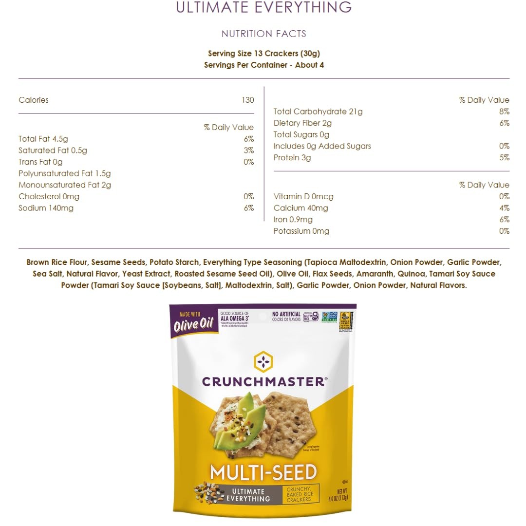 Crunchmaster Multiseed & Multigrain Crackers Variety Pack-6 Flavor Variety Pack