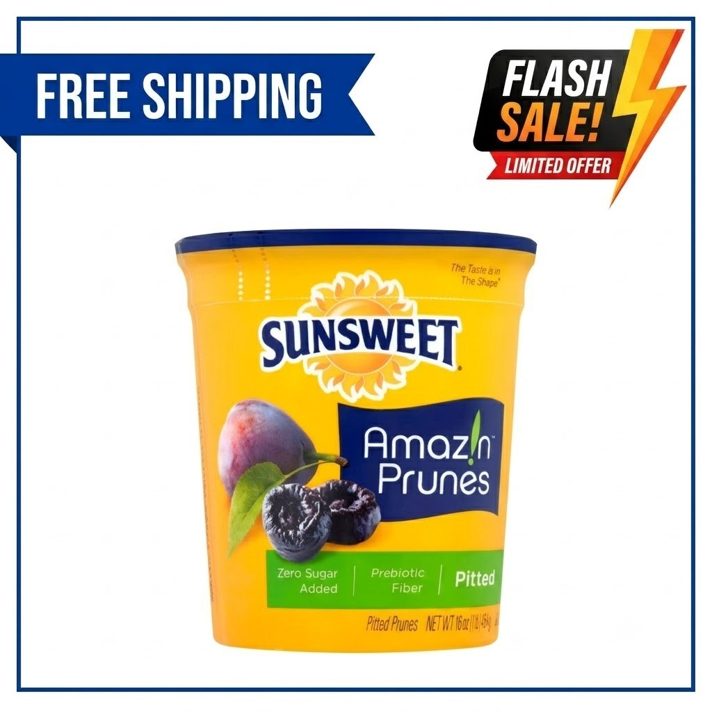 Sunsweet Amaz!n pitted Prunes dried Fruit Snack 16 oz Bag naturally Sweet…….