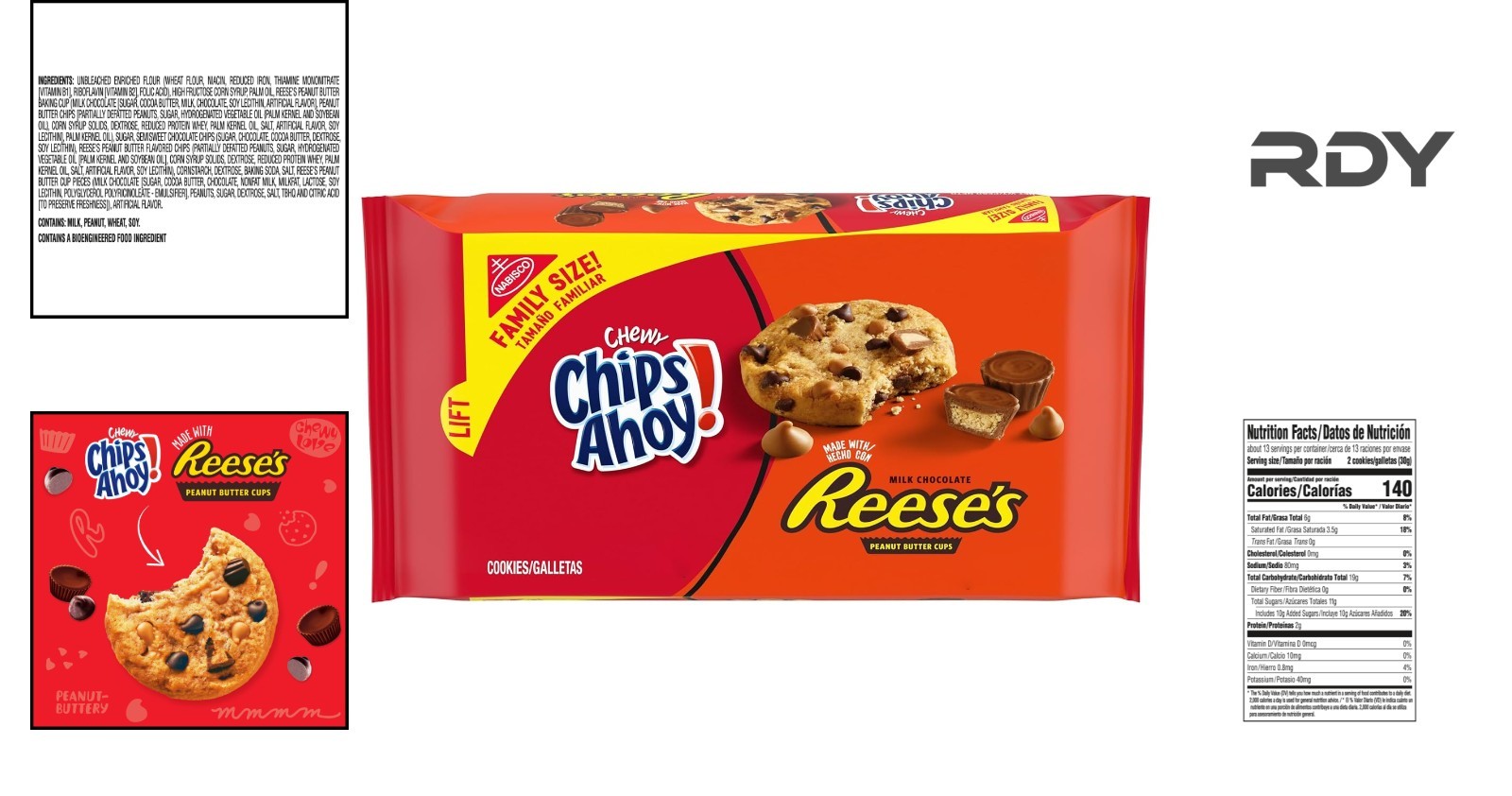 Soft and Chewy Chocolate Chip Cookies with Reese’s Peanut Butter Cups 14.25 oz