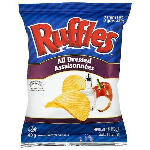 Lay’s Ruffles Potato Chips, All Dressed, 40 Grams/1.4 Ounces – 24 Pack