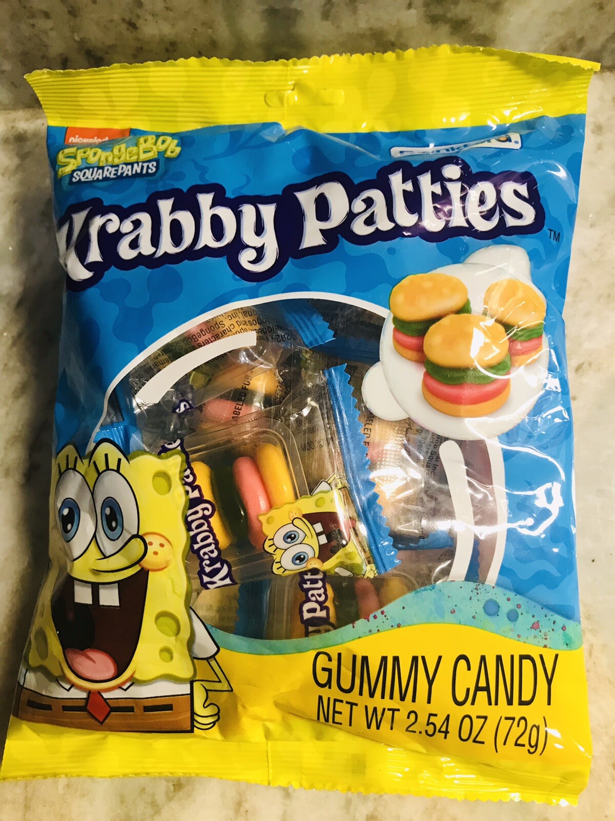 Spongebob Squarepants Krabby Patties Chewy Gummy Candy 2.54oz/72gm