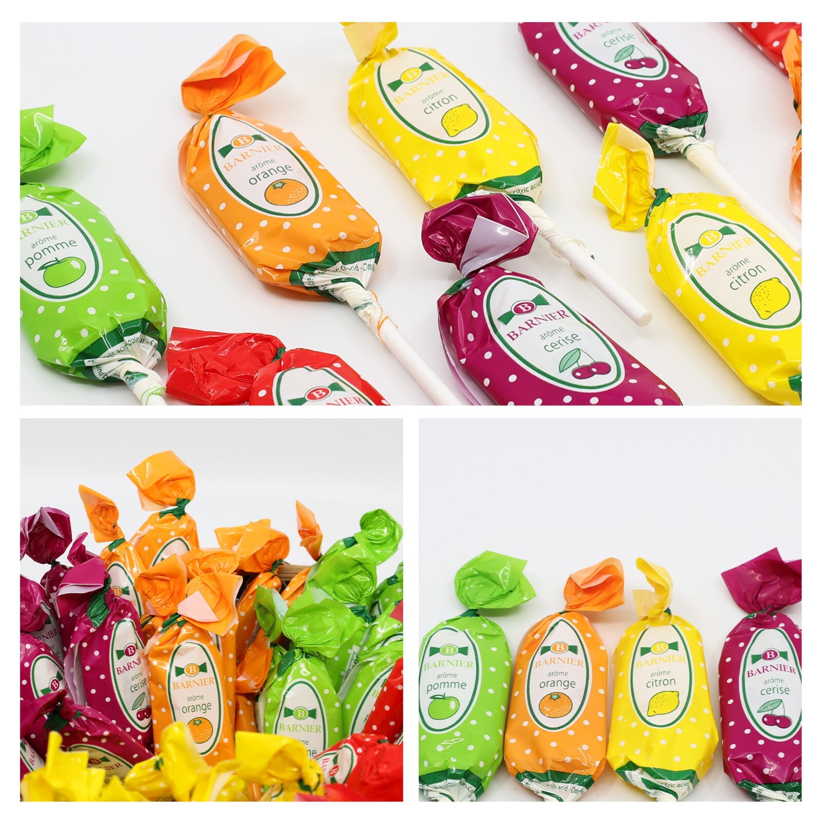 Bonbons Barnier Fruit Assorted Lollipops 10pcs – Mixed Fruit Flavored Lollipops