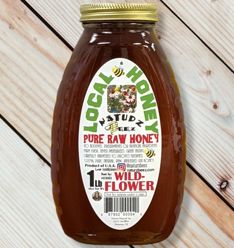 RAW HONEY WILDFLOWER 1LB 454g 16oz 100% PURE LOCAL HONEY Glass Jar