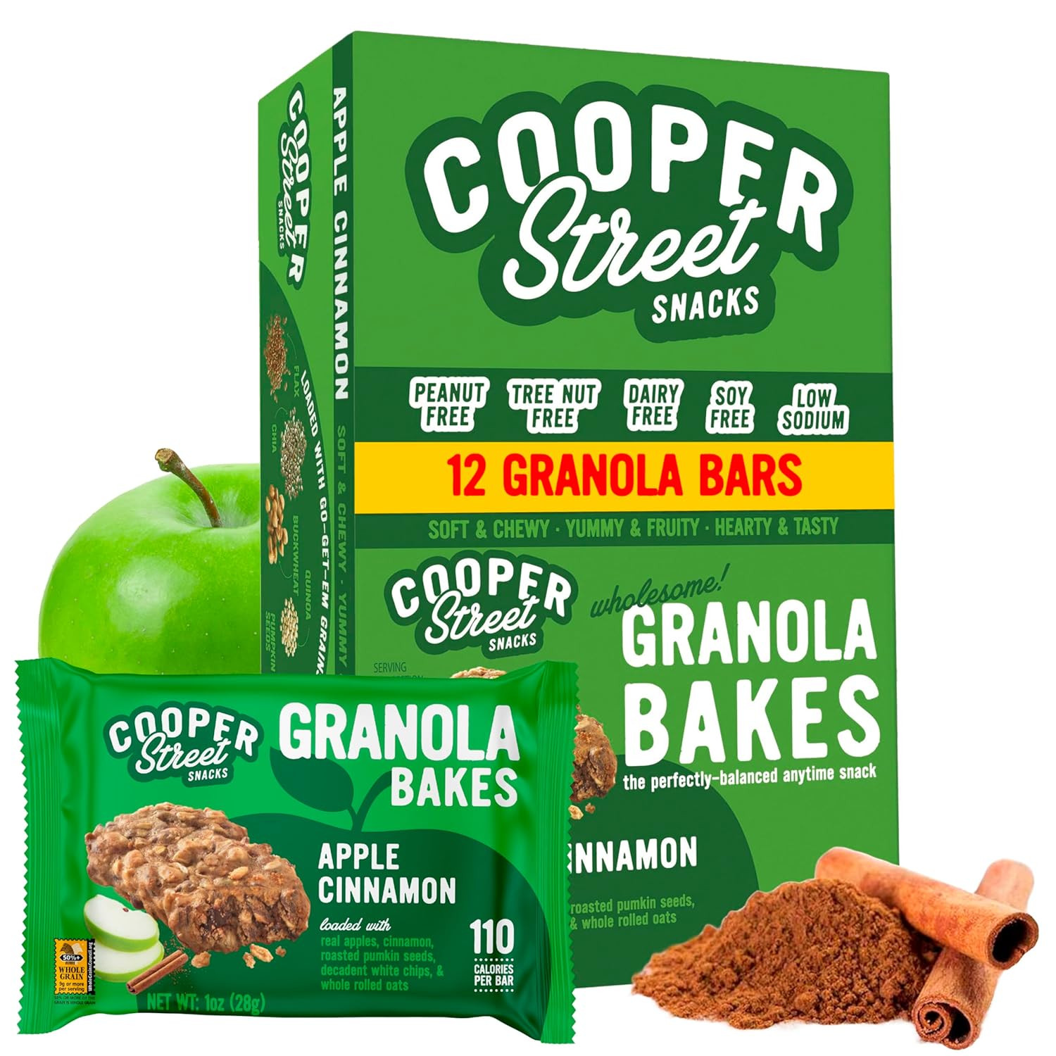Cooper Street Granola Bakes Apple Cinnamon – Soft Baked Chewy Breakfast Granola