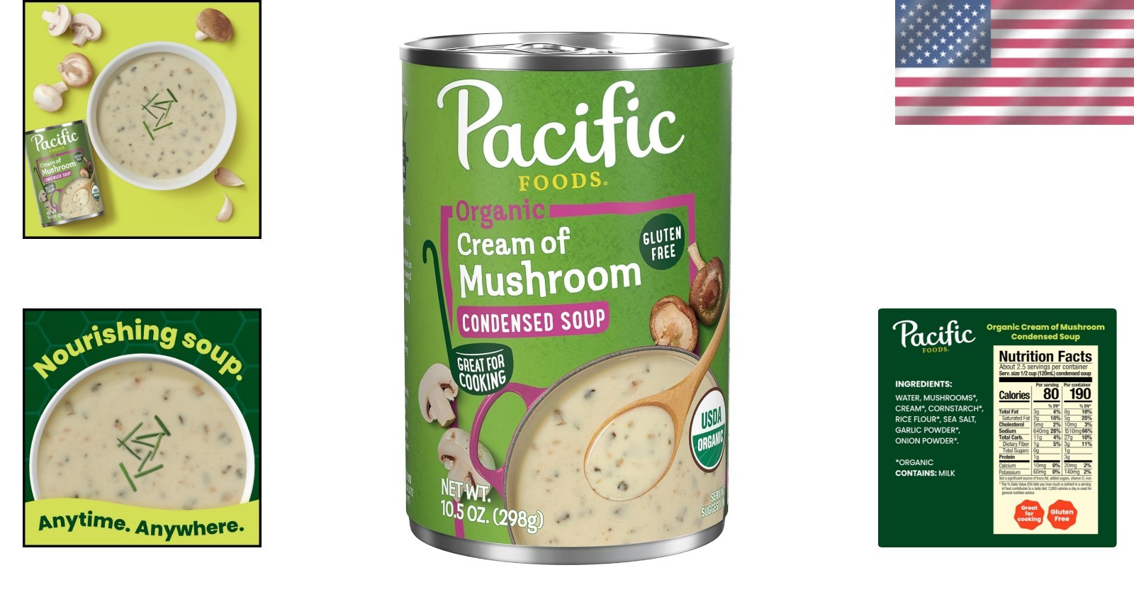 Delicious Organic Cream of Mushroom Soup, 10.5 oz – Gluten-Free & Vegetarian