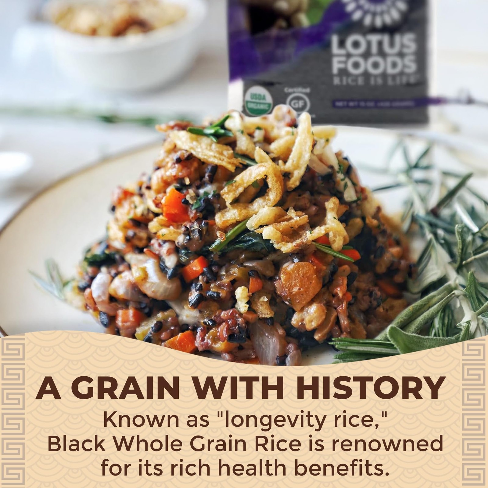Lotus Foods Bulk Organic Forbidden Rice – Black 11 Pound (Pack of 1)
