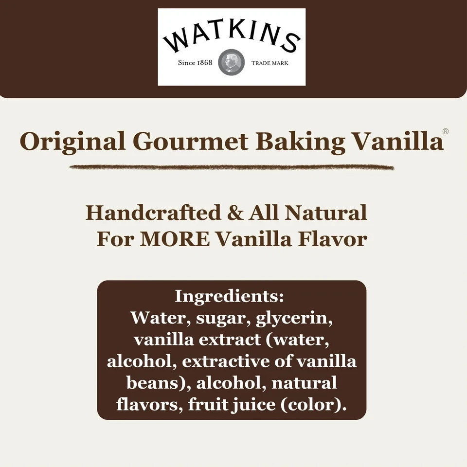 Watkins All Natural Original gourmet baking Vanilla with Pure Extract 8 fl oz…