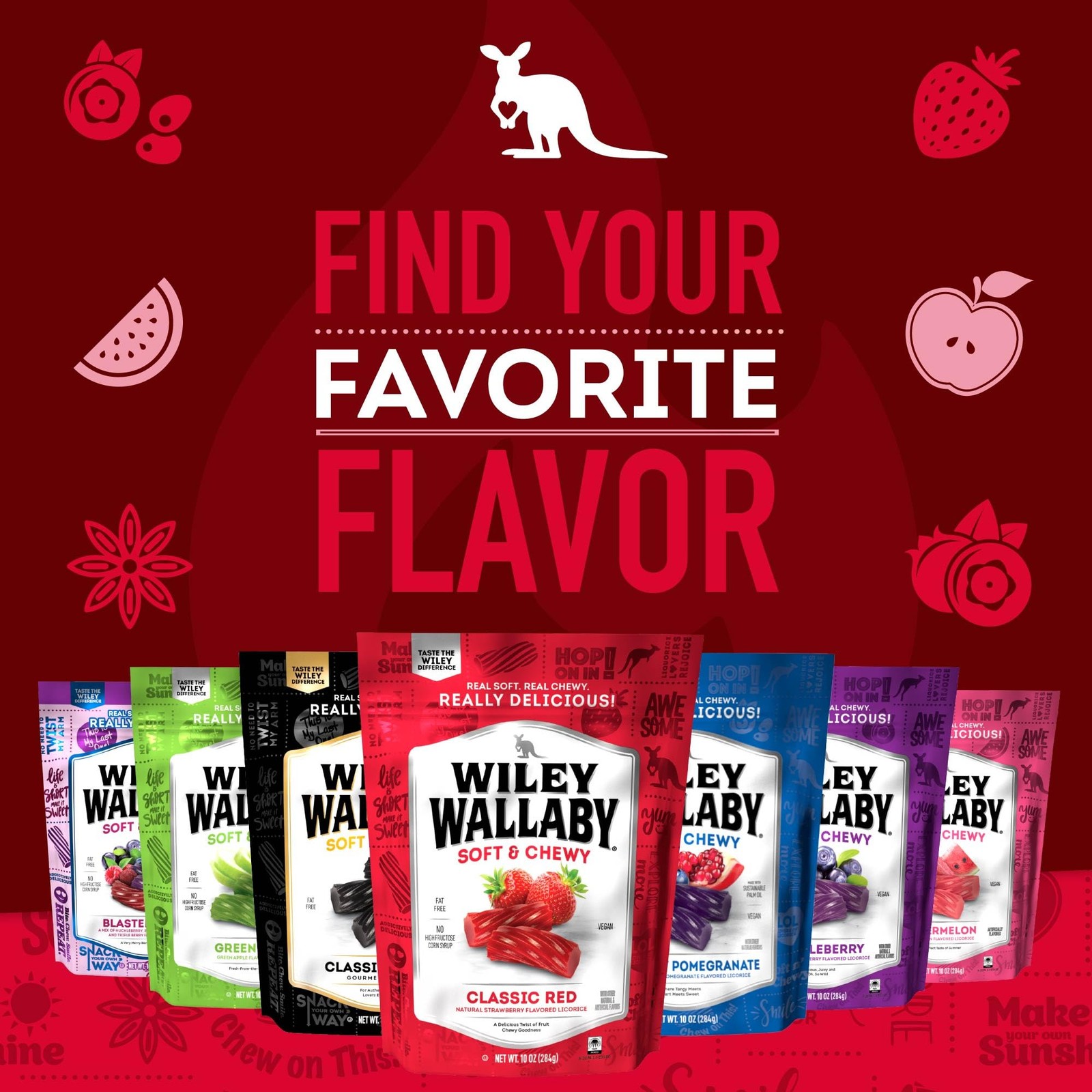 Wiley Wallaby Licorice 10 Ounce Classic Gourmet 10 (Pack of 1), Red