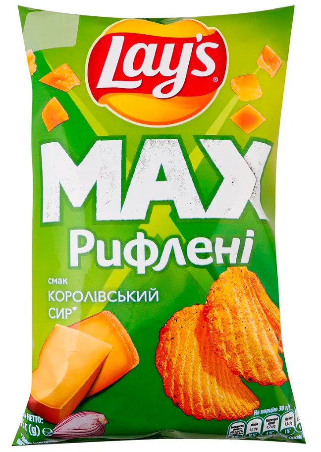 7 pcs Lays Max Ribbed Royal Cheese Potato Chips 95 g