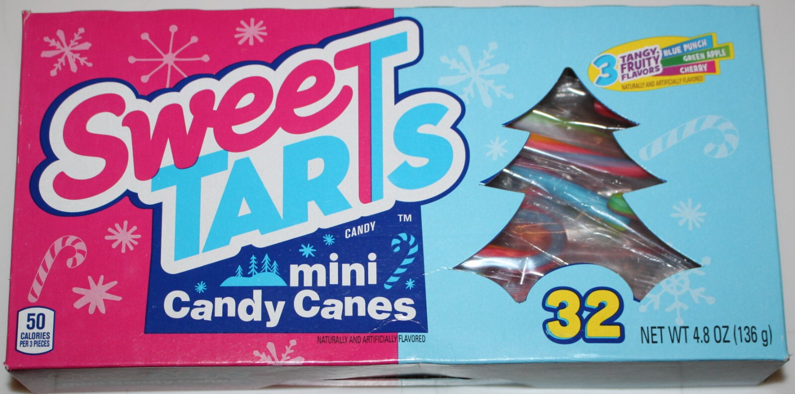 SweeTarts Tangy Fruit (32) Mini Candy Canes – Punch – Apple – Cherry BB 04/2026