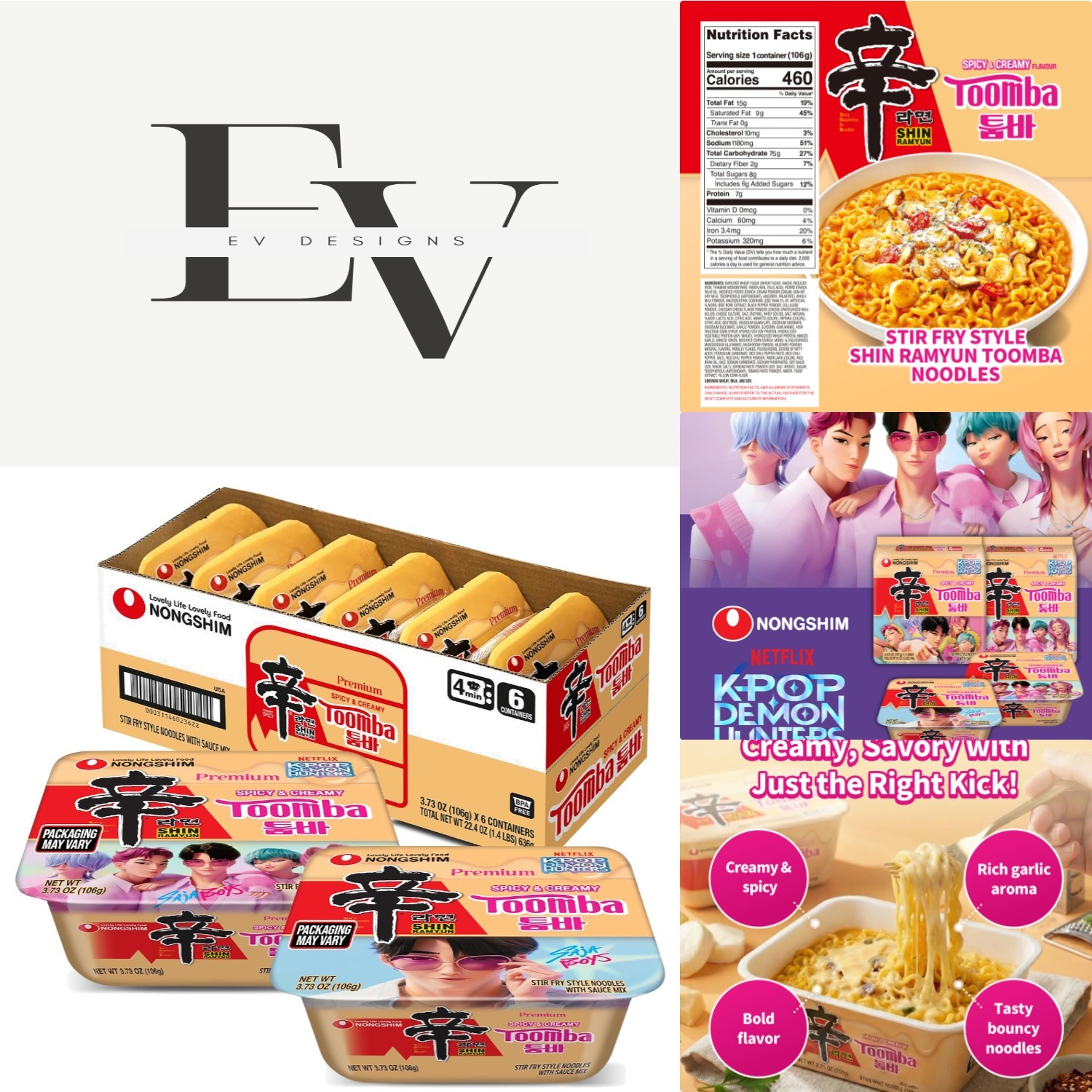 Bold Shin Ramyun Toomba Instant Noodles – Spicy Creamy 6 Pack for Fancy Meals